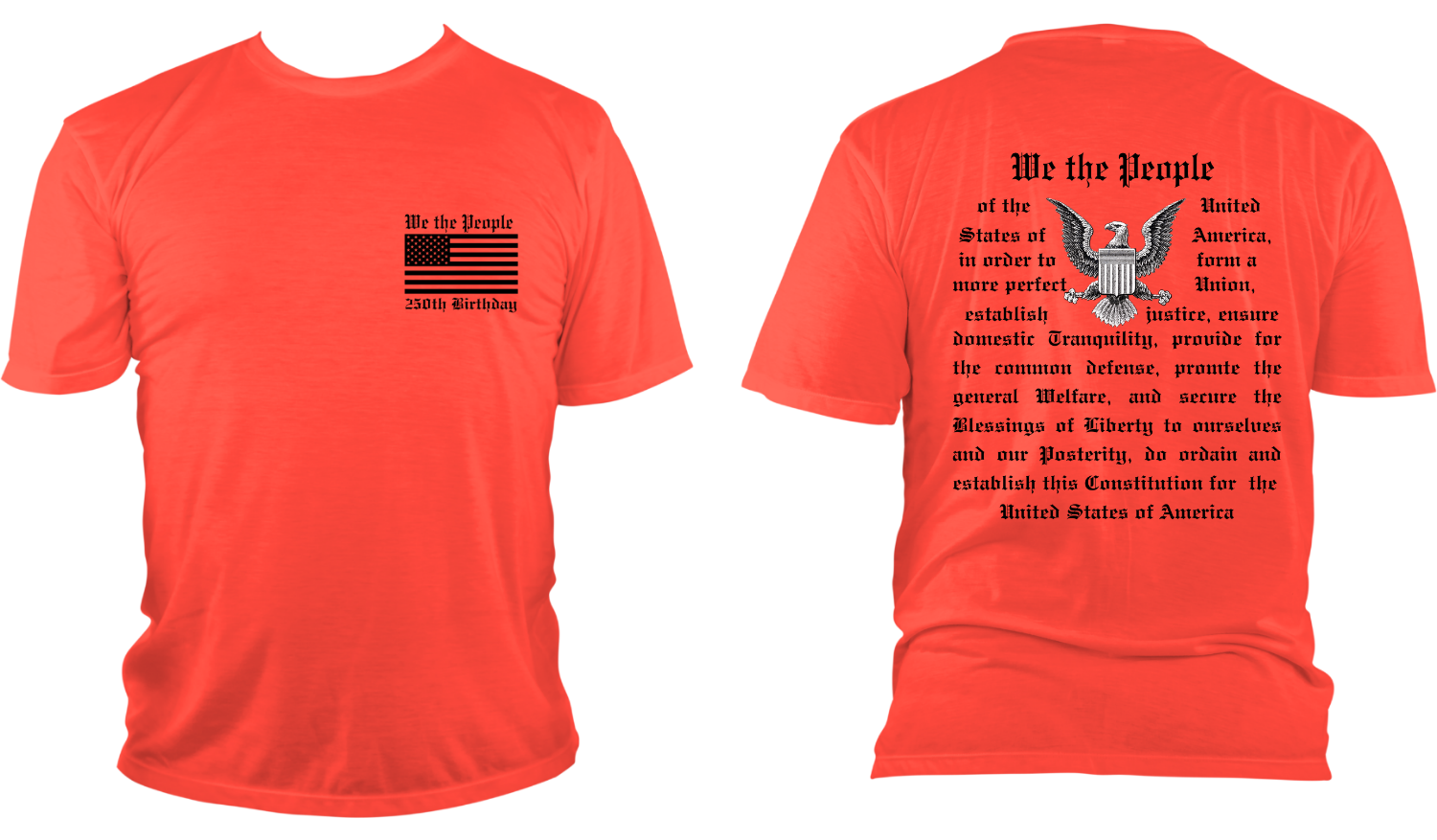 Two-Sided America's 250th Birthday T-Shirts