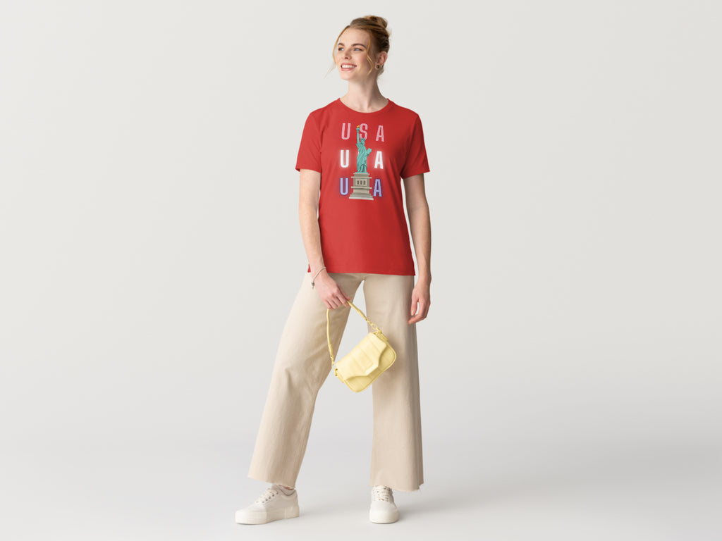 Red White & Blue Statue Of Liberty T-Shirt