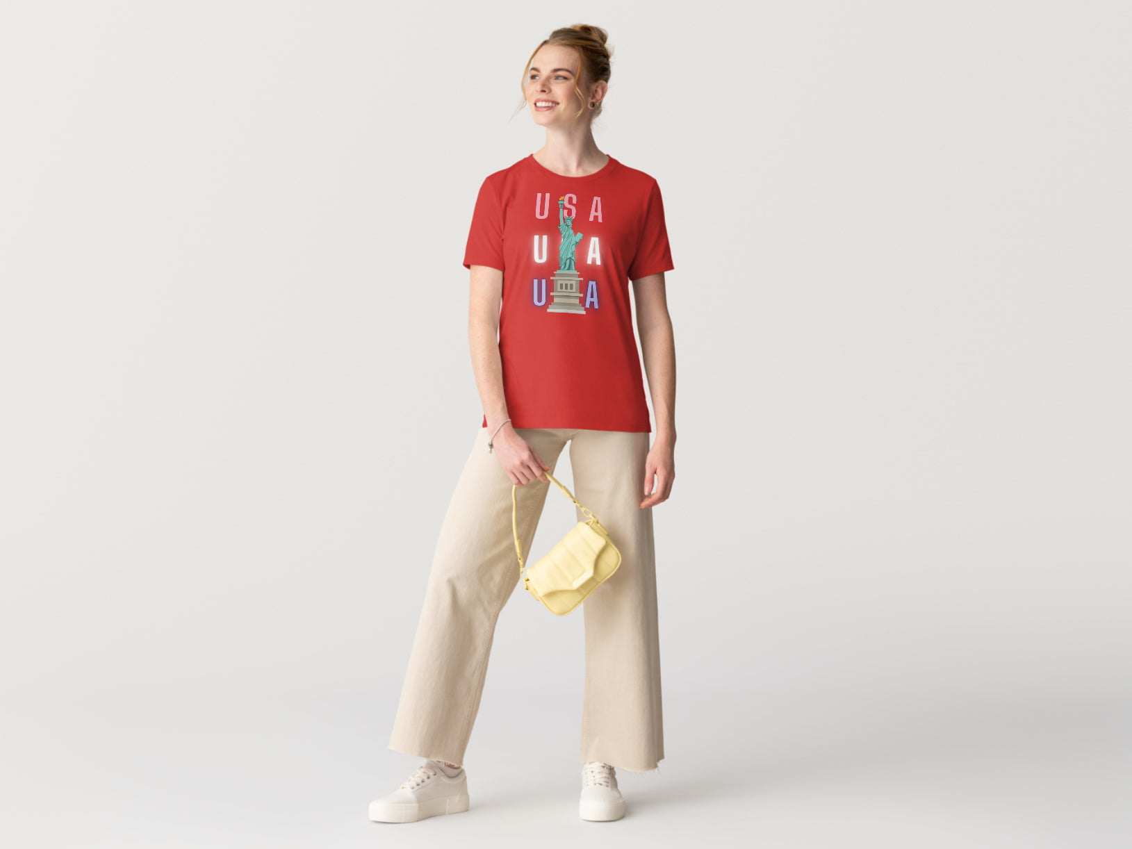Red White & Blue Statue Of Liberty T-Shirt