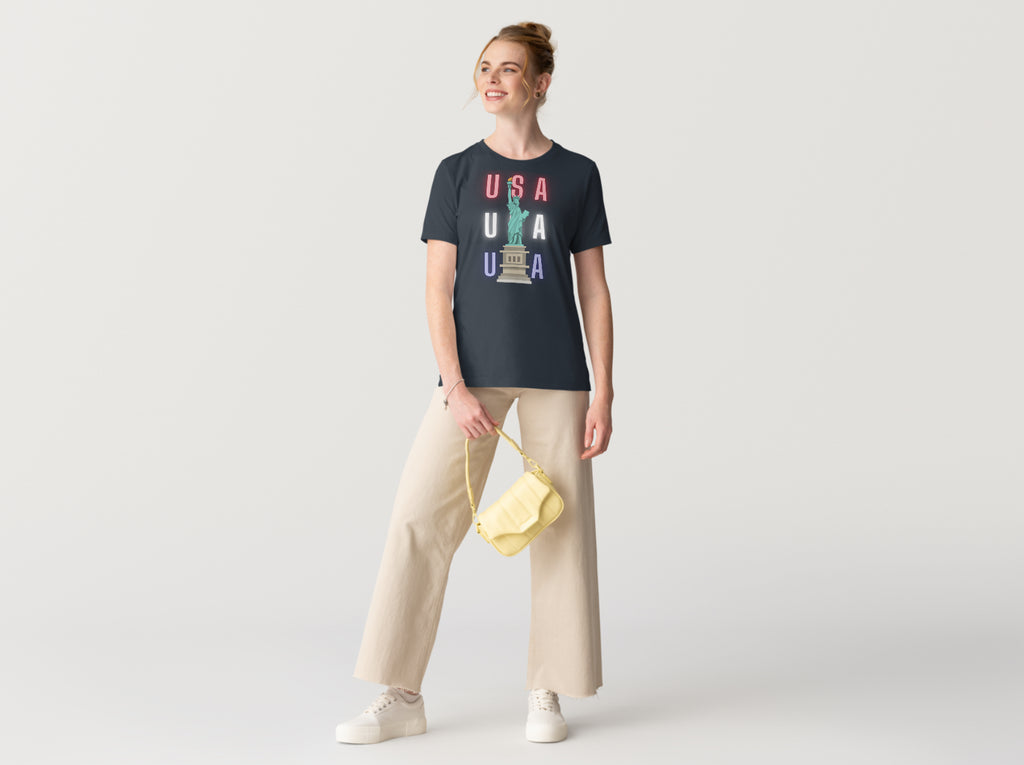 Red White & Blue Statue Of Liberty T-Shirt