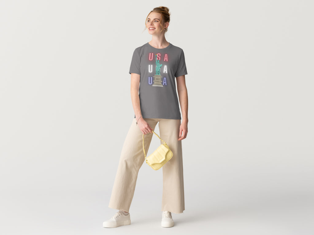 Red White & Blue Statue Of Liberty T-Shirt
