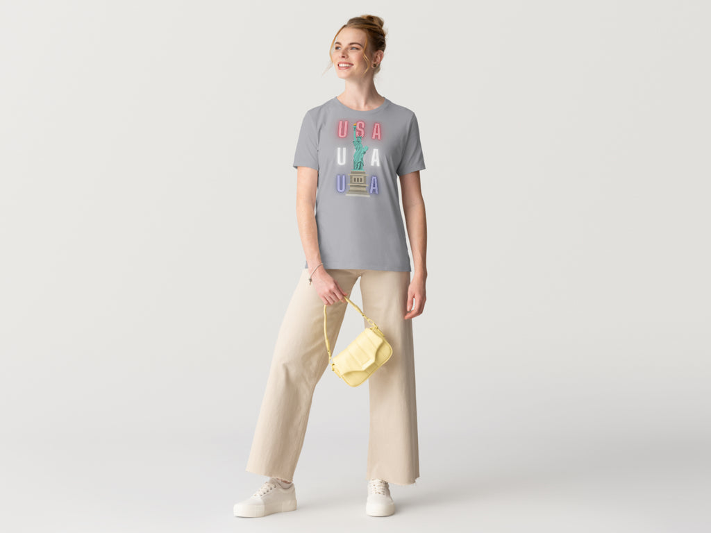 Red White & Blue Statue Of Liberty T-Shirt